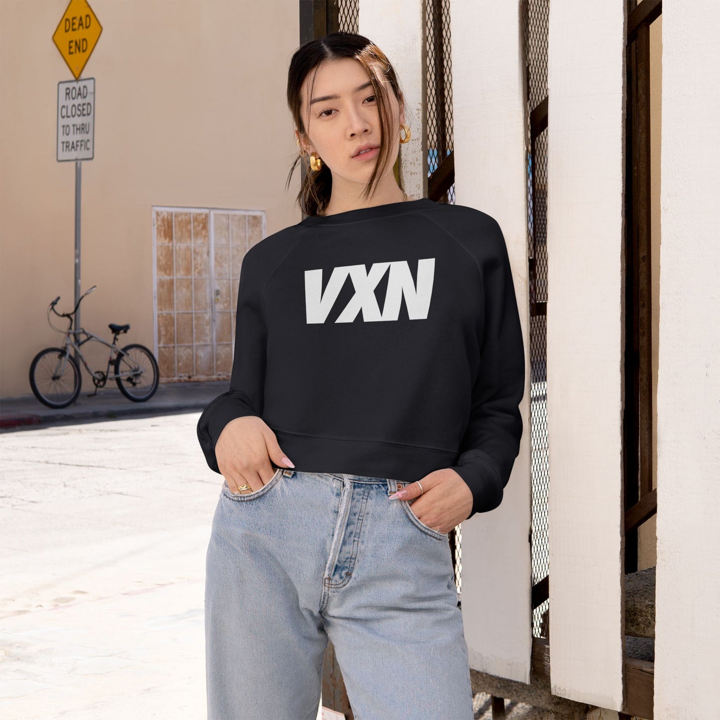 Logo Cropped Fleece Pullover